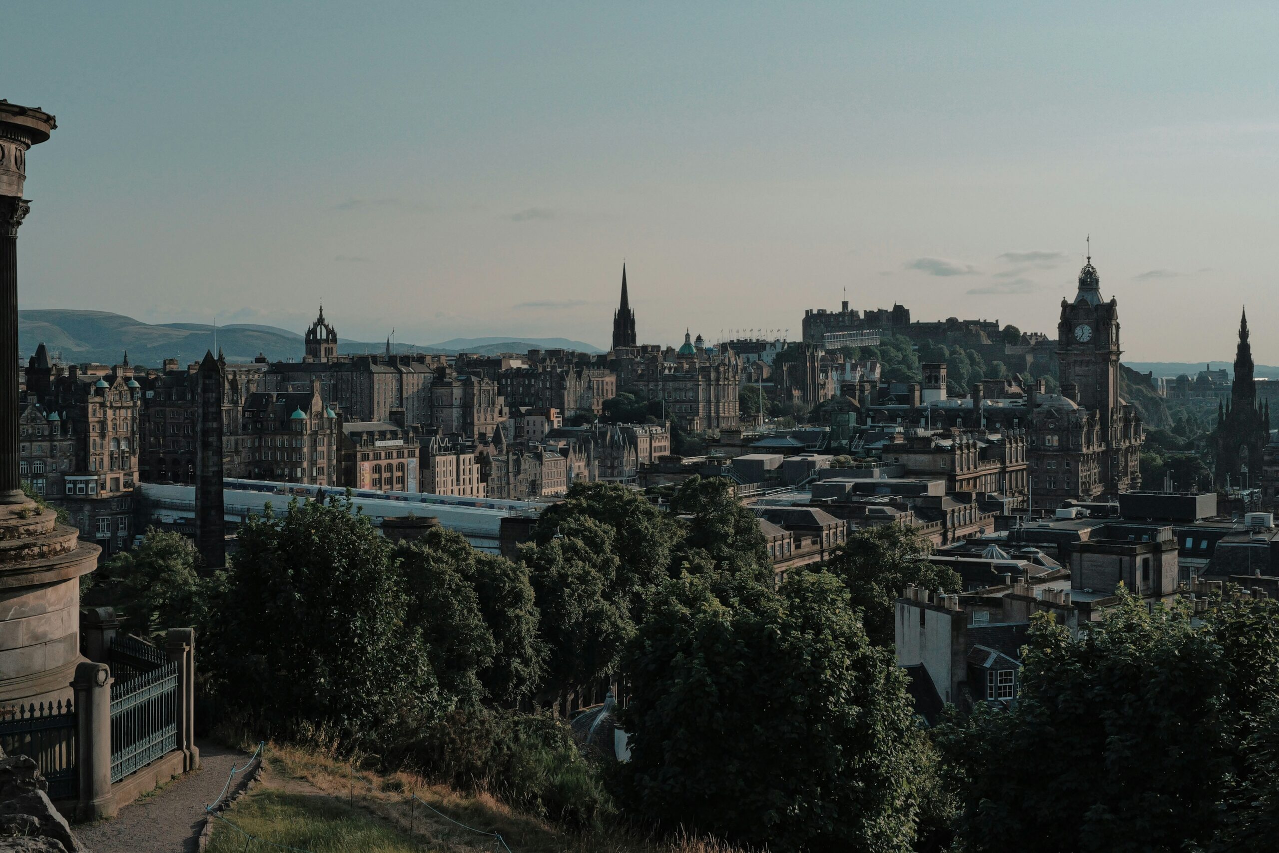 A view of a city from a hill